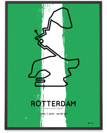 2019 Rotterdam marathon special edition course poster sportymaps