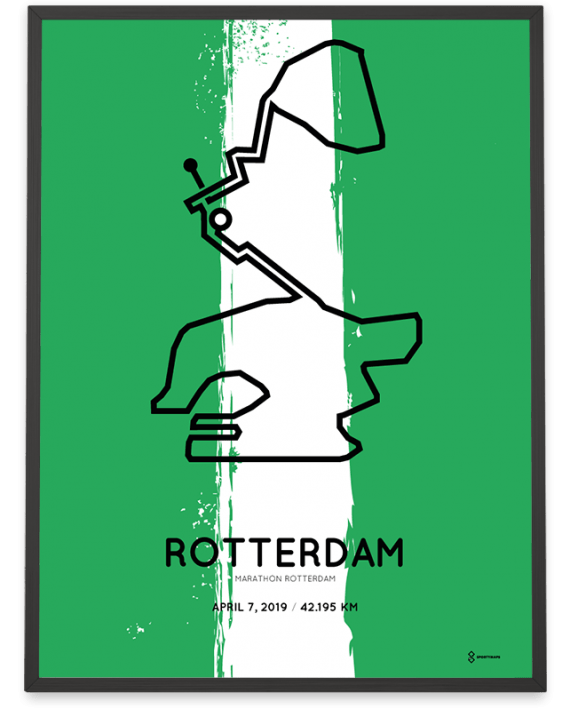 2019 Rotterdam marathon special edition course poster sportymaps