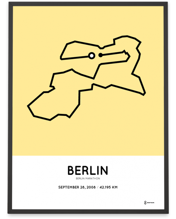 2008 Berlin marathon coursemap poster