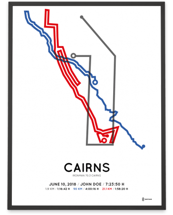 2018 Ironman 70.3 Cairns course poster