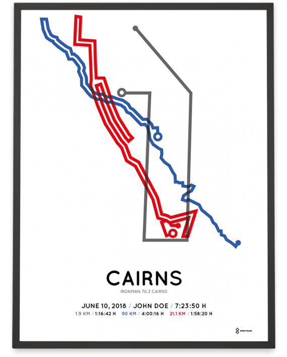 2018 Ironman 70.3 Cairns course poster