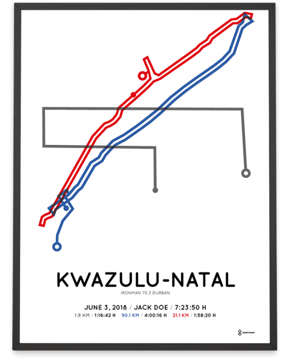 2018 Ironman 70.3 Durban course poster