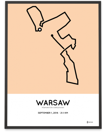 2018 Warsaw half marathon routemap artprint