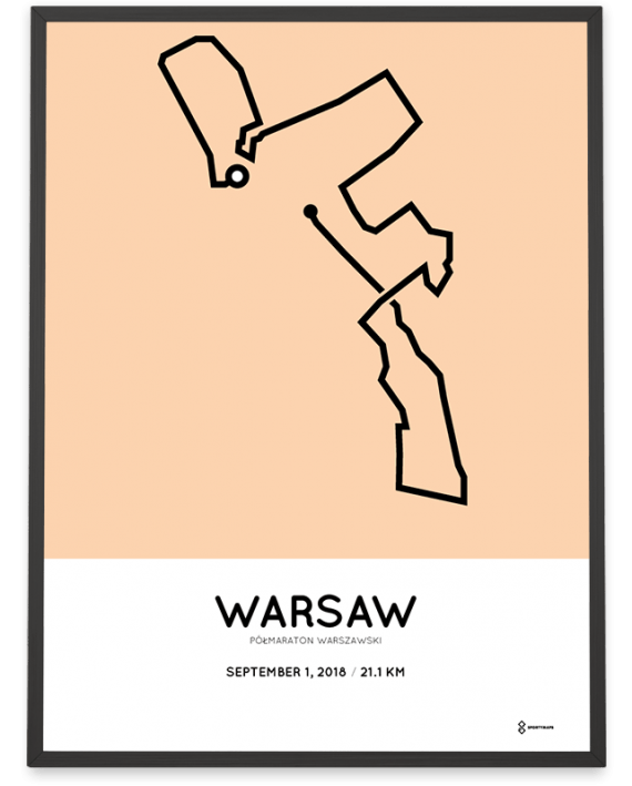 2018 Warsaw half marathon routemap artprint