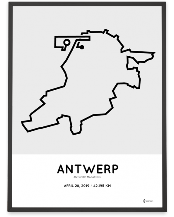 2019 Antwerp marathon parcours poster