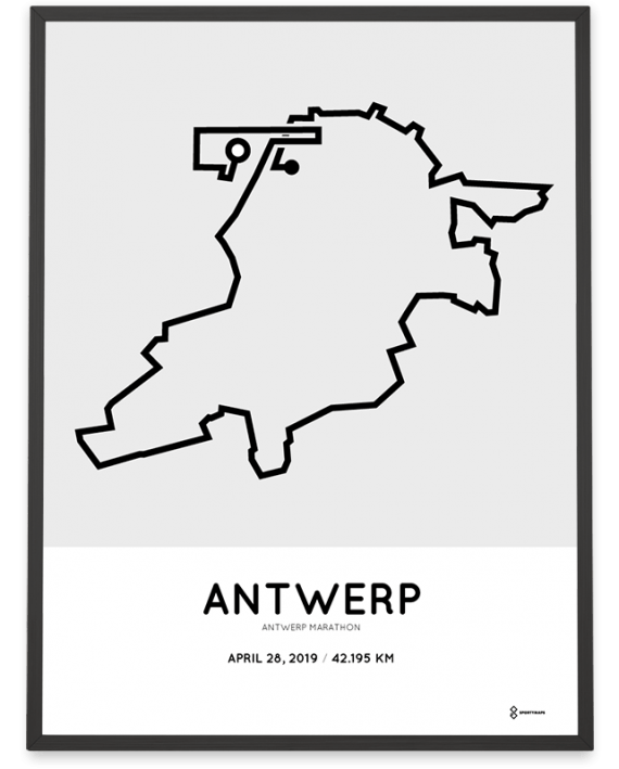 2019 Antwerp marathon parcours poster