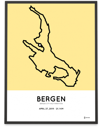 2019 Bergen City half marathon course poster