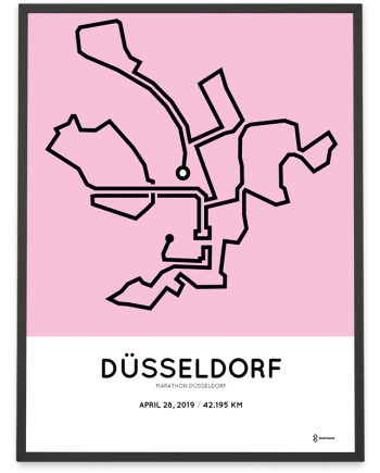 2019 Dusseldorf marathon route parcours poster
