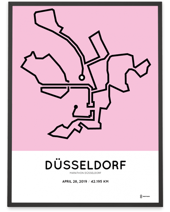 2019 Dusseldorf marathon route parcours poster