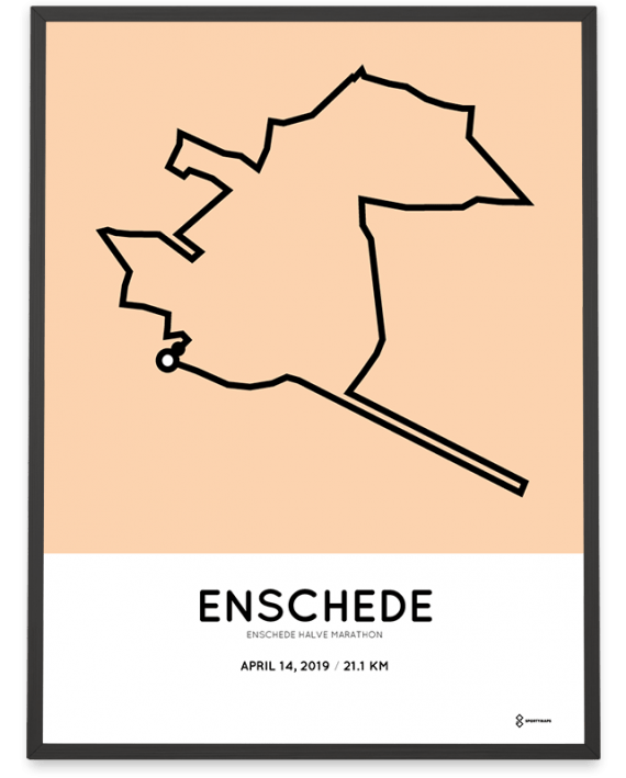 2019 Enschede halve marathon route poster sportymaps