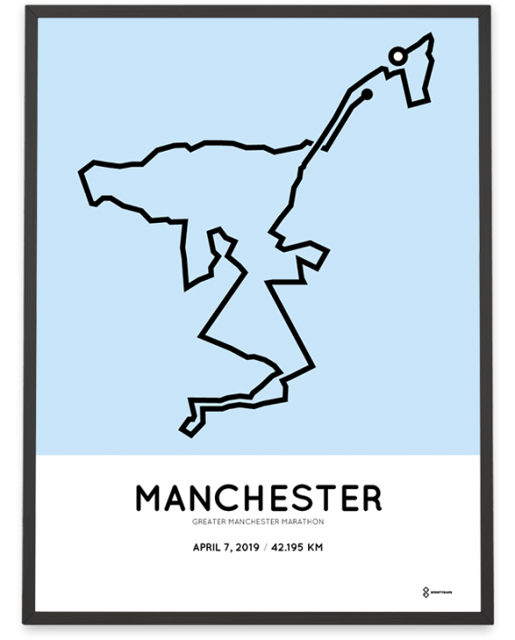 2019 Greater manchester marathon course poster