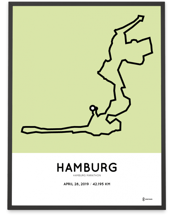 2019 Hamburg marathon strecke poster