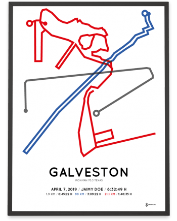 2019 Ironman 70.3 Galveston course poster