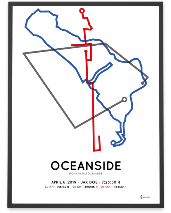 2019 Ironman 70.3 Oceanside course poster