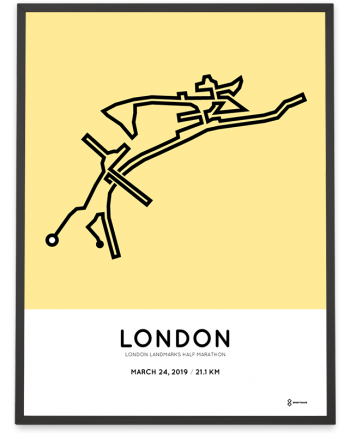 2019 London Landmarks half marathon course print