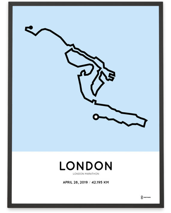 2019 London marathon course poster