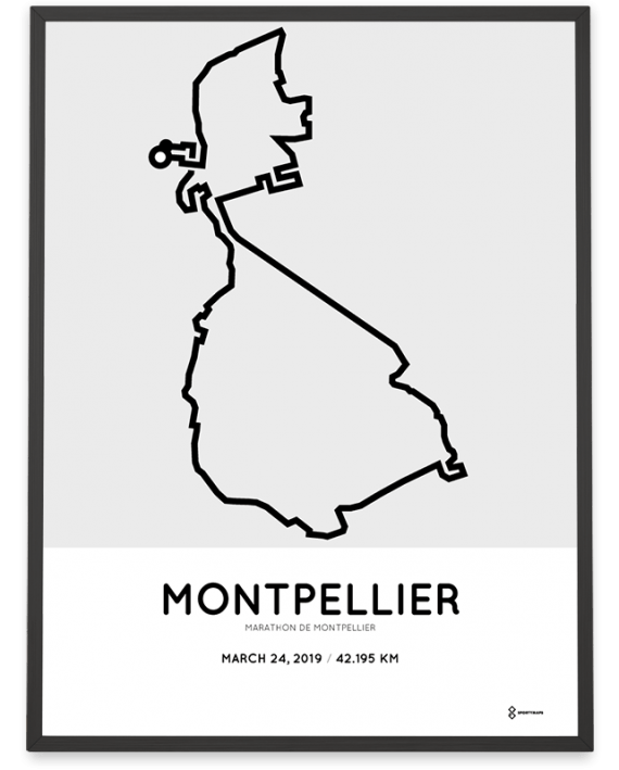 2019 Montpellier marathon course poster