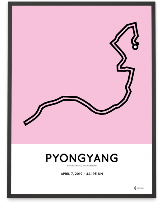 2019 Pyongyang marathon course sportymaps poster
