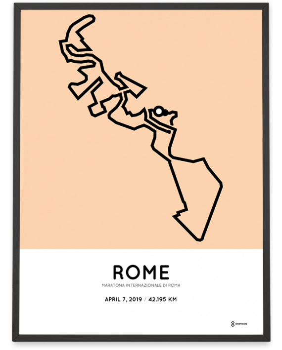 2019 Rom marathon coursemap poster