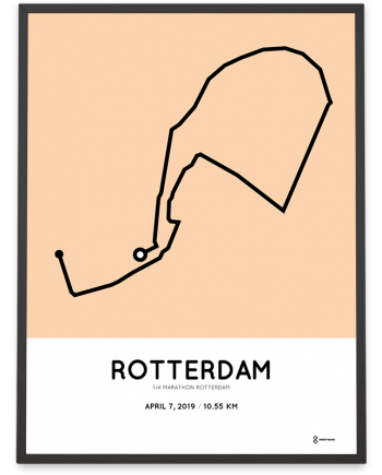 2019 Rotterdam kwart marathon route poster