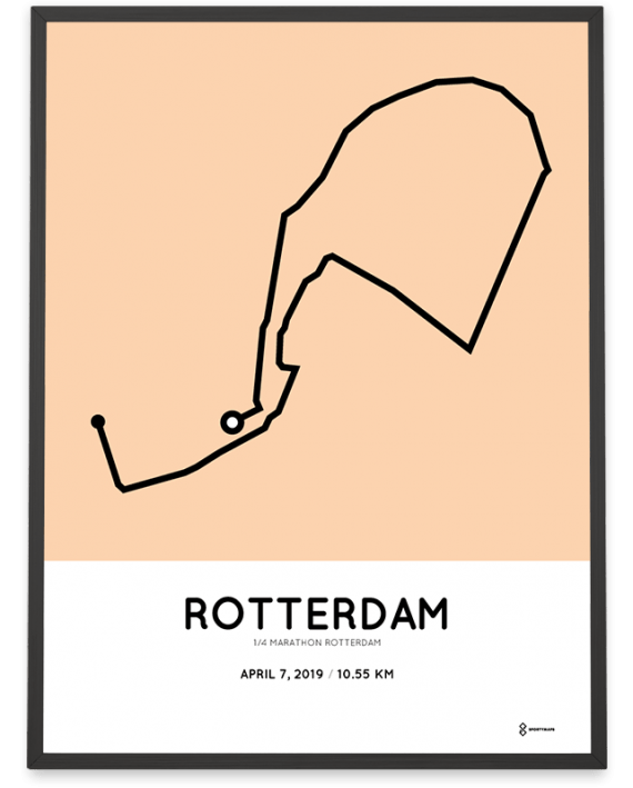 2019 Rotterdam kwart marathon route poster