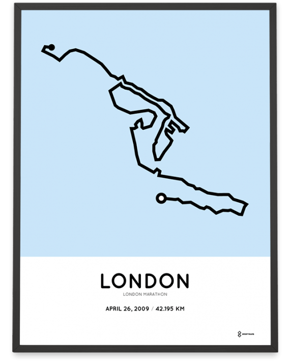 2009 London marathon course poster