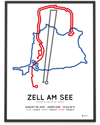 2016 Ironman 70.3 Zell am See routemap poster