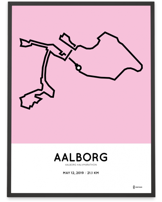 2019 Aalborg halvmarathon sportymaps course poster