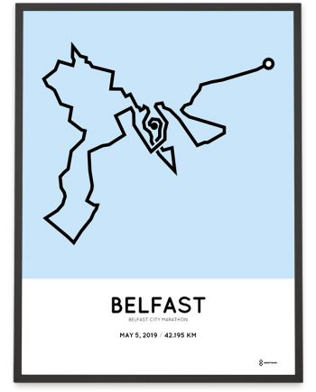 2019 Belfast city marathon course poster
