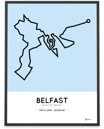 2019 Belfast city marathon course poster