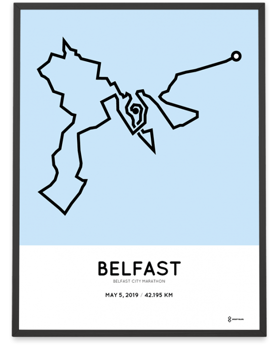 2019 Belfast city marathon course poster