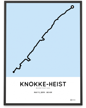 2019 Belgian Coast Walk 80 km route poster