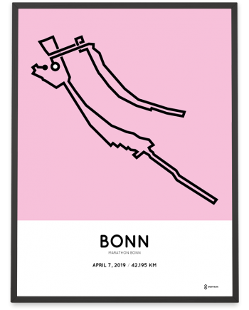 2019 Bonn marathon routemap print