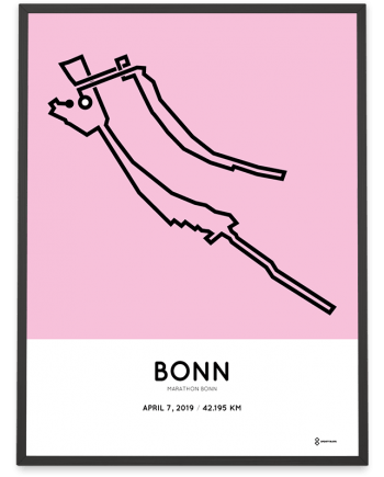 2019 Bonn marathon routemap print