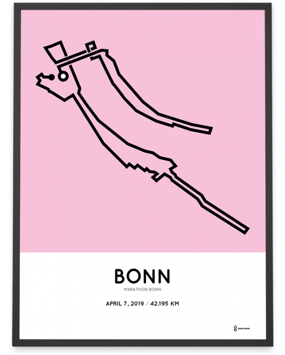 2019 Bonn marathon routemap print