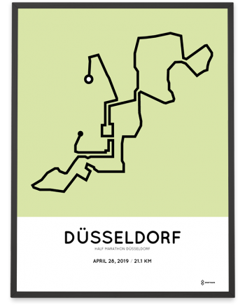 2019 Dusseldorf half marathon sportymaps course poster