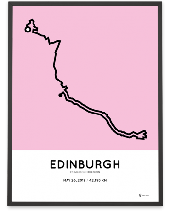 2019 Edinburgh marathon sportymaps route poster