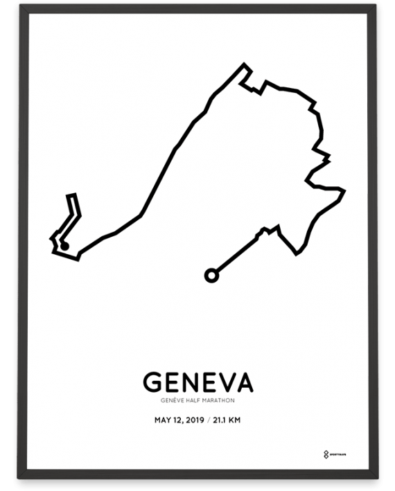 2019 Geneva half marathon routemap print