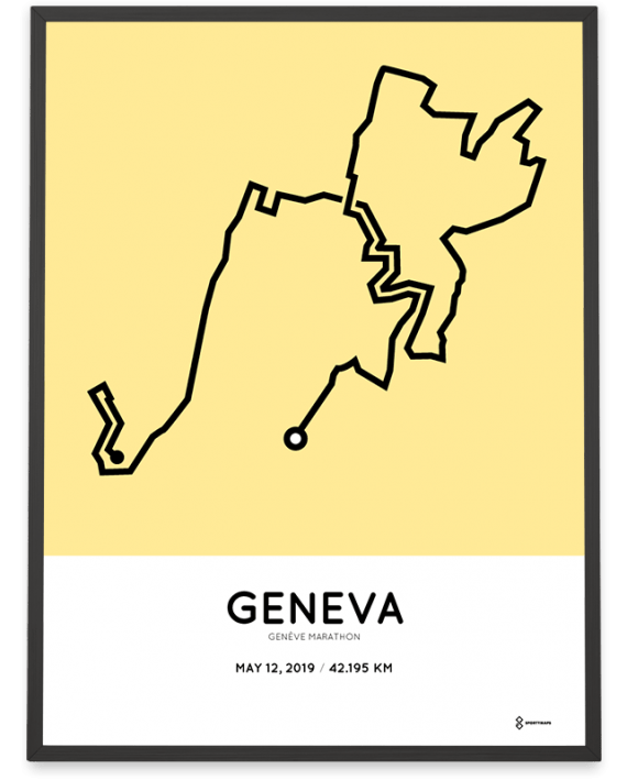 2019 Geneva marathon sportymaps course poster