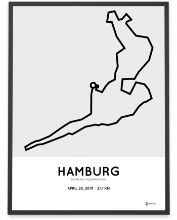 2019 Hamburg halbmarathon strecke poster