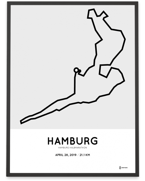 2019 Hamburg halbmarathon strecke poster