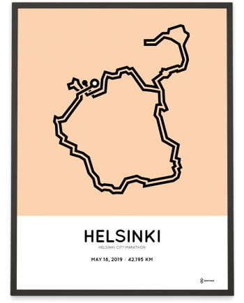 2019 Helsinki City Marathon Sportymaps course poster