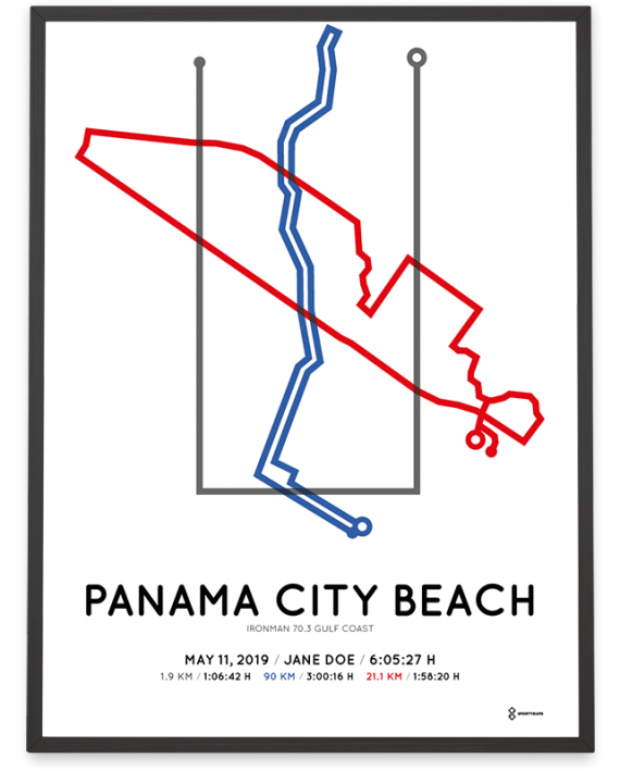 2019 Ironman 70.3 Gulf Coast course poster