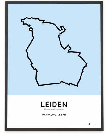 2019 Leiden halve marathon parcours poster