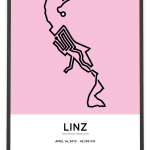 2019 Linz Donau marathon strecke print