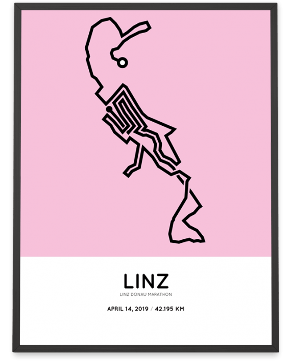 2019 Linz Donau marathon strecke print