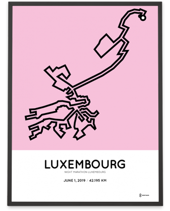 2019 Luxembourg marathon routemap poster