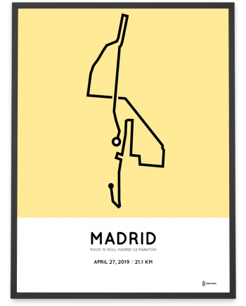 2019 Madrid half marathon course poster