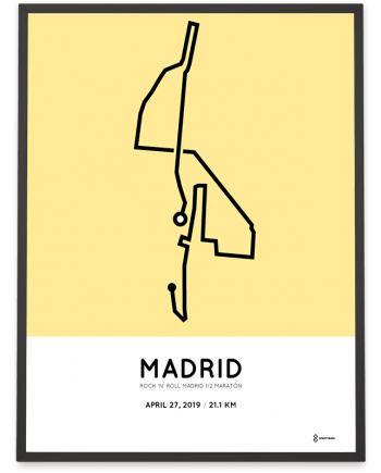 2019 Madrid half marathon course poster