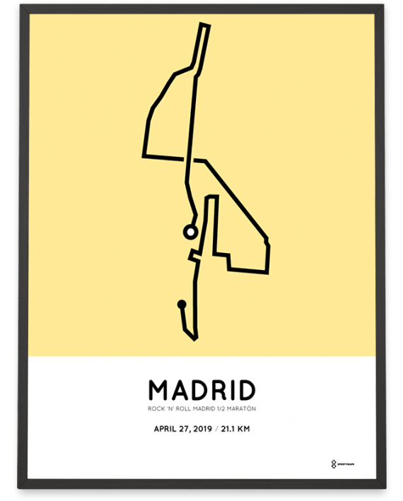 2019 Madrid half marathon course poster